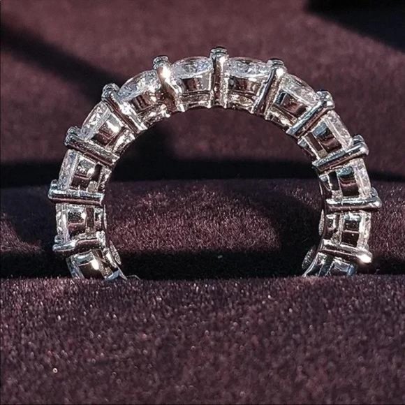 NEW 4MM ETERNITY BAN 925 STERLING SILVER RING - Picture 3 of 6